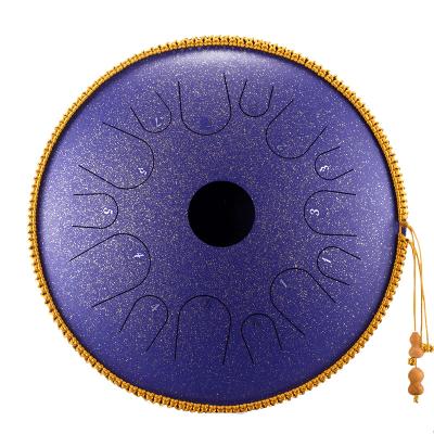 China Copper-Bearing Copper-Bearing Steel Principal-Bearing Handpan Musical Instruments A-14 Note-14-Inch-C Percussion Instrument Instrument Purple Steel Tongue Drum for sale