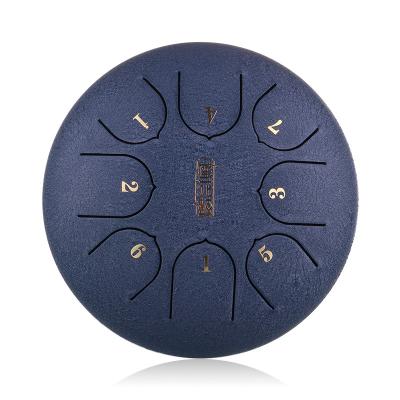 China C-8 Note-6 inch-C5-Navy Steel-Titanium Alloy Percussion Instrument Mini Size Blue Steel Tongue Drum Musical Instruments Hand Pan Hand Pan for sale