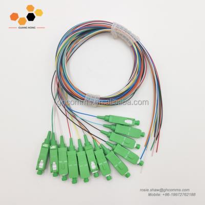 China Simplex FTTH LC UPC multimode fiber optic om3 pigtail for sale