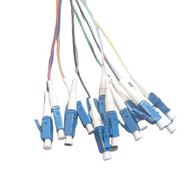 China FTTH LC UPC Distribution Network SM Simplex PVC Fiber Optic Optical Pigtail (OFNR) 0.9mm for sale