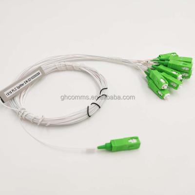 China FTTH 1x16 APC 1MTR Colored 0.9mm PLC Splitter Optical Fiber Pigtail for sale