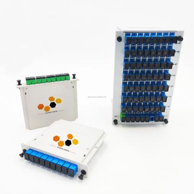 China Insert Type Fiber Optic Telecom Network LGX PLC Splitter 1x2 1x4 1x8 1x16 1x32 1x64 Splitter for sale