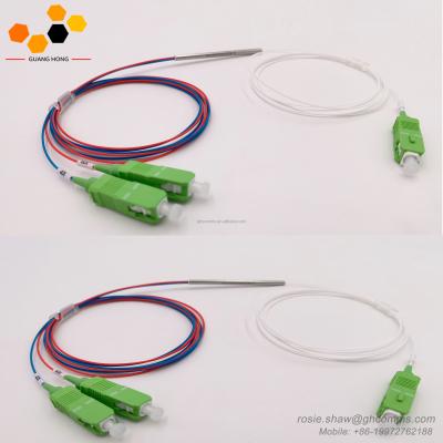 China FTTH OEM 2 Way SC UPC Mini Fused Optical Coupler fbt Fiber Optic PLC Splitter for sale