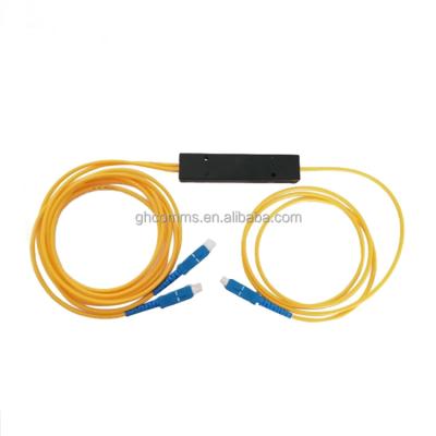 China FTTH ABS Steel Box 50:50 1x2 FBT Coupler Tube SC/APC 2 Way FBT Splitter for FTTH for sale