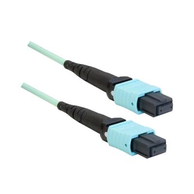 China FTTH OM3/OM4 Male Type MTP/MPO Fiber Optic Patch Cord With 3.0mm Fiber Cable for sale