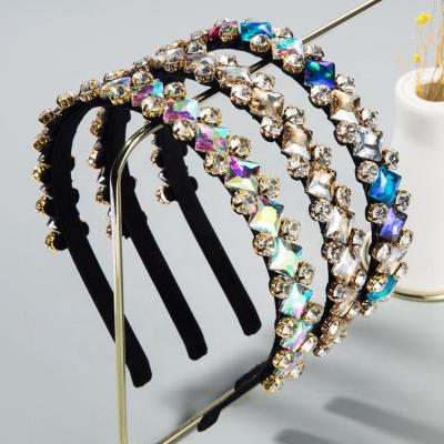 China 2020 Eco-friendly New Lady Thin Baroque Headband Crystal Hair Band Fashion Geometric for sale