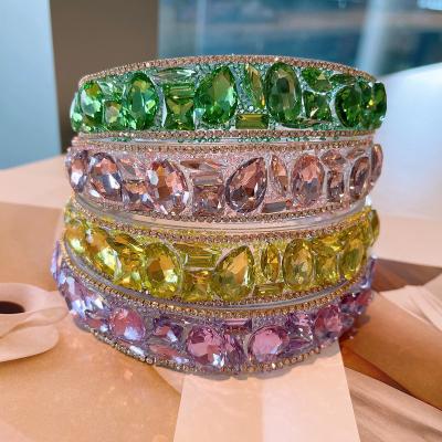 China New Material Jewelry Friendly Bling Glittering Full Diamond Rhinestone Headband Luxury Nightclub Hair Band for sale