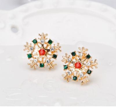 China New Fashion CLASSIC Christmas Earrings Creative Diamond Set Christmas Snow Drop Earrings for sale