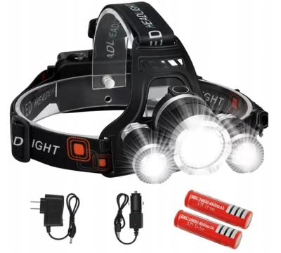 China Cheap Powerful Backup Amazon Headlight 3 x Led Headlight T6 For Outdoor for sale