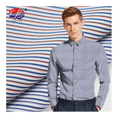 China Sustainable Wholesale OEM Eco-Friendly Business Casual Yarn-Dyed Use Striped Bamboo Shirts Fabric For Men for sale