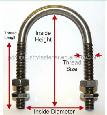 China For All Kinds Of M12 Pipe Flange Galvanized Stainless Steel Bent U Bolt for sale