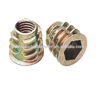 China General Industry Furniture Zinc Alloy Nut Threaded For Wood Insert 1/4 x 20mm for sale