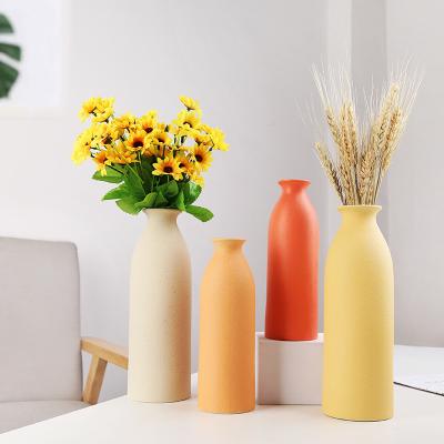 China Creative frosted simple hydroponic idyllic cool home decoration central institute of statistics morandi modern nordic manufacturers ceramic vase flower pot for sale