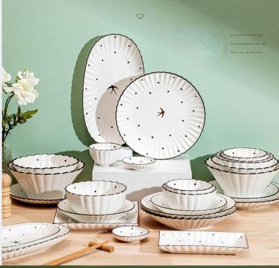 China Style Tableware Dish Dish Dinner Set and Viable Korean Dish Bowl Combination Dish Dishes for sale