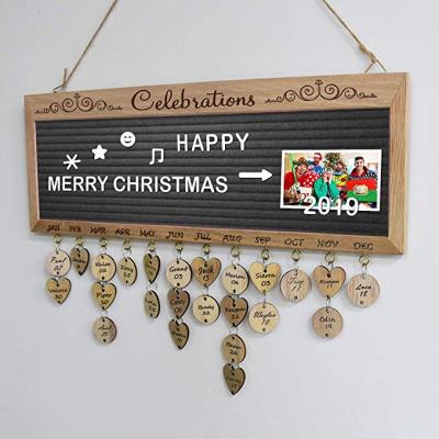 China Europe Birthday Calendar Celebration Gift with Wooden Letter Board Family Calendar for sale