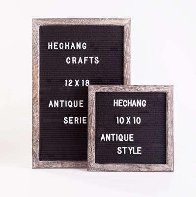 China Europe felt letter board with rustic wood frame and plastic letters for sale