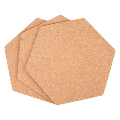 China Wholesale High Quality Hexagon Eco-Friendly Cork Board With Adhesive Tape For Wall Decoration for sale