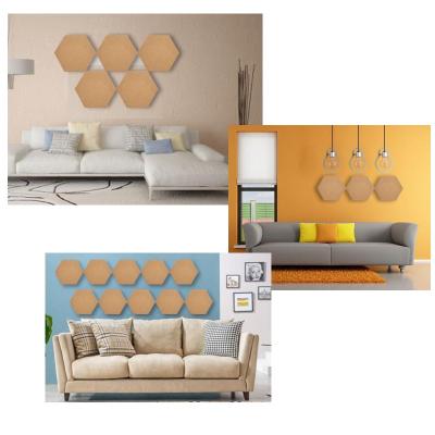 China Wholesale High Quality Hexagon Eco-Friendly Cork Board Bulletin Board With Adhesive Tape For Decoration for sale