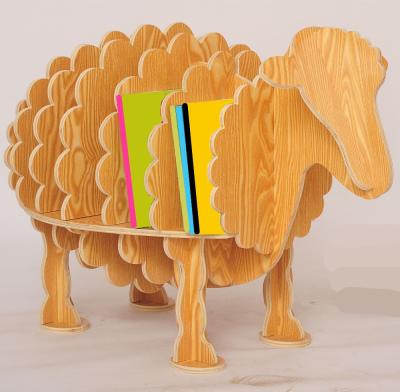 China Europe Hot Sale MDF Decoration Wooden Animal Shelf For Holding Books for sale