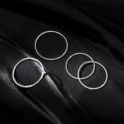 China New Trendy Fashion 925 Sterling Silver Minimalist Engagement Wedding Rings Set Jewelry For Women for sale