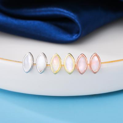 China New Trendy Fashion 925 Sterling Silver Gold Plated Pearl Stud Earrings For Women for sale