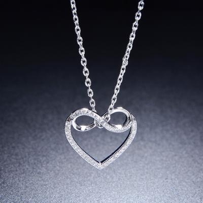 China New Products Baoyuan 925 Sterling Silver Engagement Heart Jewelry Infinity Necklace CSE938 for sale