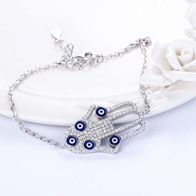 China TRENDY Women's Fashion Hamsa Hand Evil Eyes Beads Charm Bracelet for sale