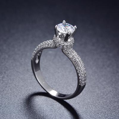 China New Products Baoyuan Single Diamond Engagement Eternity 925 Silver Rings CAR4749 for sale