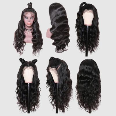 China 13X4 13X6 natural soft hotselling cuticle aligned HD unprocessed natural transparent bone straight body wave for black women lace front wigs for sale