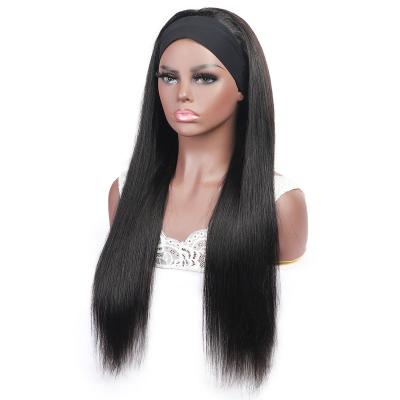 China Hotselling Natrual Headband Wig Curly Straight For Brazilian Hair Natural Color Women Hair Wigs Machine Made Wig for sale