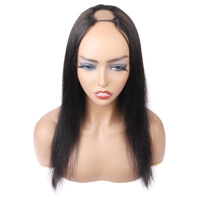 China Wholesale Brazilian Remy Hair U Part Wig Straight Headband 130%Density Remy Wigs Machine Made Wig for sale