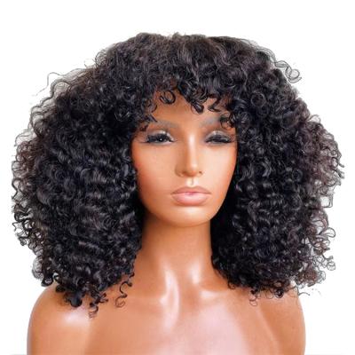 China Soft Short Hair Afro Kinky Curly Brazilian Hair Handmade Straight Human Hair Glueless Wigs African Peruvian Hair for sale