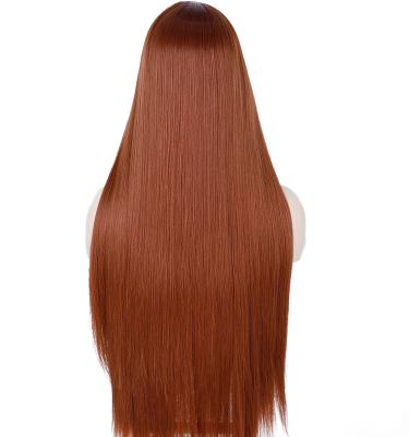 China Ombre T Wave U Lace Wig Transparent Silky Straight Synthetic Long Wig Ombre T Shape Natural Hairline HD Lace Front Human Hair Wigs For Women for sale