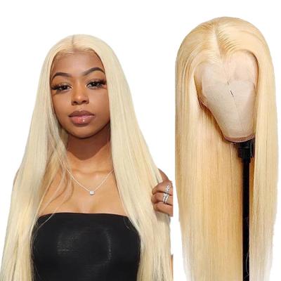 China Silky Straight Wave Lace Front Human Hair Wigs Brazilian Blonde Full Lace Wig , No Chemical 613 HD Full Lace Wig Virgin Hair for sale