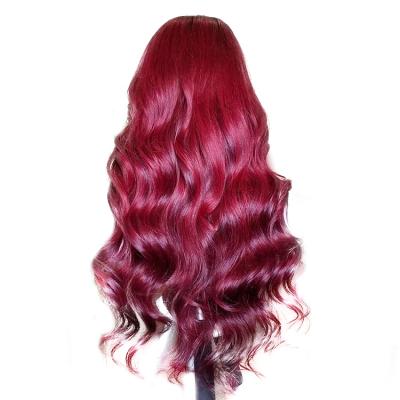 China Transparent Water Wave Lace Closure 99J Wig,Super Double Drawn 99J Wig,Custom No Glue Brazilian Virgin 99J Full Lace Wig for sale