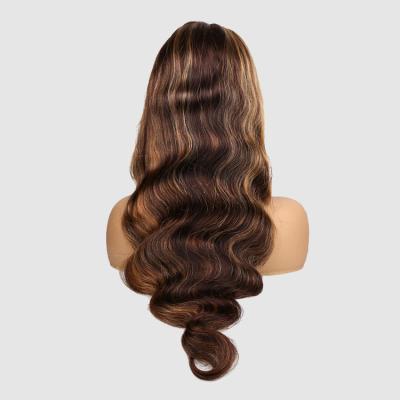 China Body Wave Wholesale Density Virgin 360 Full Lace Wig Transparent With Baby Hair P4/27 Ombre Color Human Mongolian Lace Hair Wigs for sale