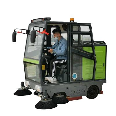 China Garment Shops Road Floor Driving Dry Sweeper Machine and Water Sweeping Equipment Fully Enclosed Road Sweeper for sale