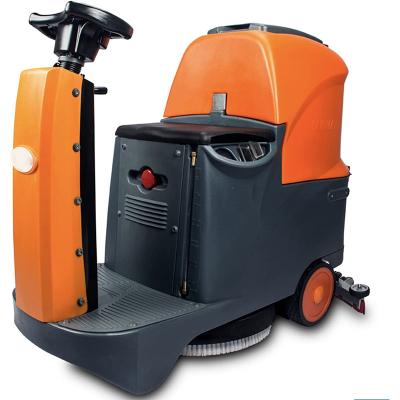 China Street Sweeping Cleaning Commercial Industrial Automatic Lathe On Floor Scrubber With Electric Automatic Battery Rechargeable Cleaning Machine for sale