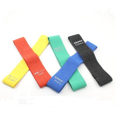 China Customized Durable Logo Workout Portable Leg Elastic Latex Fabric Hip Resistance Bands for sale