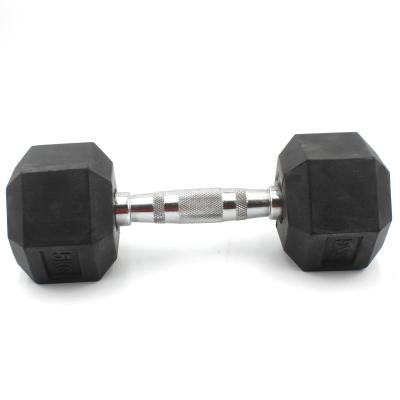 China Shoulder Pad For Durable Black Barbell Support Muscle Power Shaping Chrome To Handle Hex Rubber Dumbbells for sale