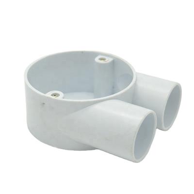 China Selling UK Standard Hot White Fire Resistant And UV-Resistant PVC Conduit Fittings U Common Way Junction Box for sale