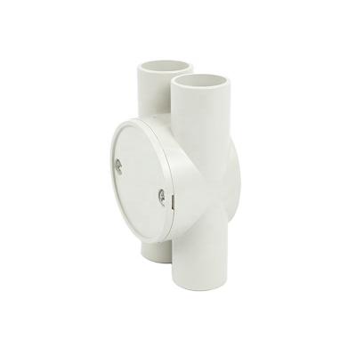 China AS/NZS 2053 Electrical Shallow Junction Box PVC Conduit Box H Shape Rope White Shallow Pipe Fitting Fireproof And UV-Resistant for sale