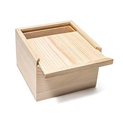 China Handmade Handicraft Wooden Box With Sliding Glass Lid for sale