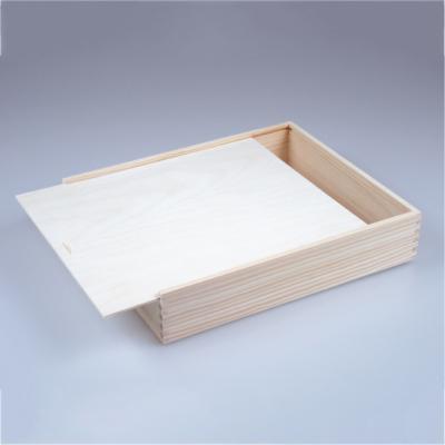 China Recyclable Wooden Gift Boxes Sliding Lid With 4C Printing for sale