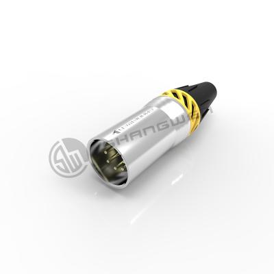 China 7.5A XLR-Anschluss 5 Pins wasserdicht IP65 Silber-Mannstecker für Audio zu verkaufen