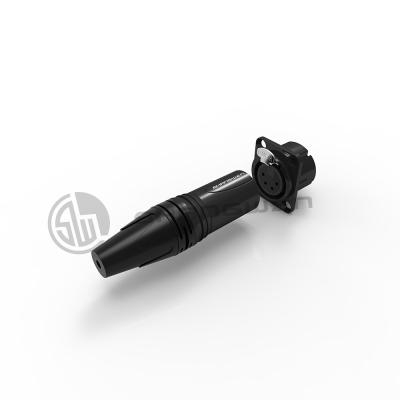 China XLR  Audio Power Female Socket Connector 4 Pin Microphone IP40 for sale