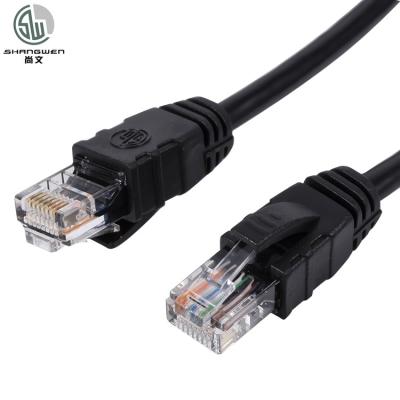 China Rundes Cat6a UTP Patch Cord 24AWG 4 Paar Schwarz / Gary 4P PVC Ethernet Kabel zu verkaufen