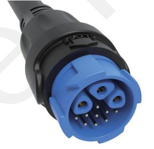 China M19 Connector 12pin Blue 20A Solder Overmolded Aluminum Alloy Shell Nylon IP67 for sale