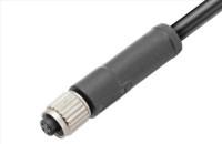 China M5 Straight Female Overmolded Plug Connector 3/4pin Black 20A Solder IP67 for sale