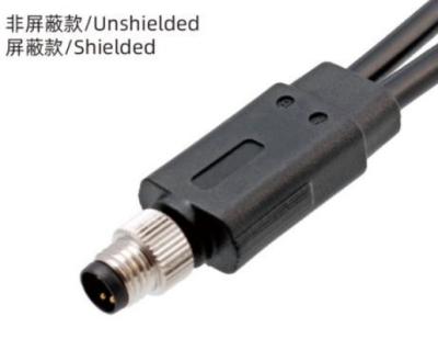 China Waterproof 1 To 2 Overmolded M8 Male Plug 3 - 8A IP67 For Outdoor Applications for sale